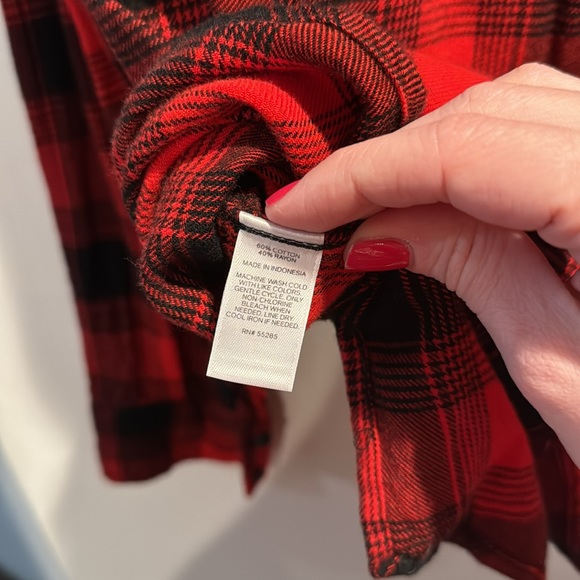 Express Cotton “Flannel” Button Down Top - Picture 7 of 7